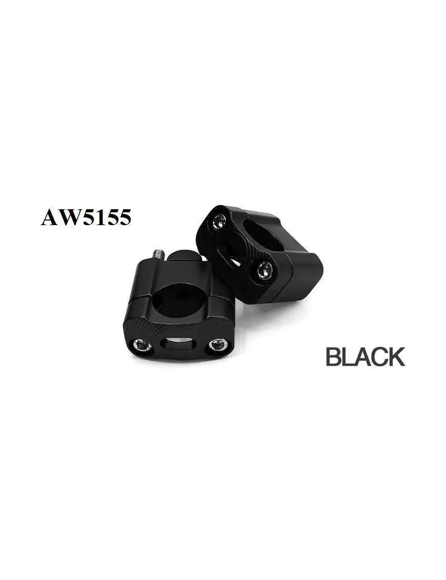 Universal Black Handlebar Clamp with 22mm to 22/28mm Conversion Height 35mm