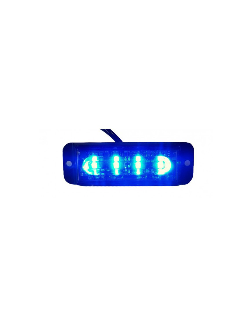 Lampa strobo 4 LED blue R10 R65