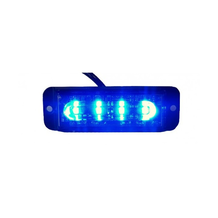 Lampa strobo 4 LED blue R10 R65