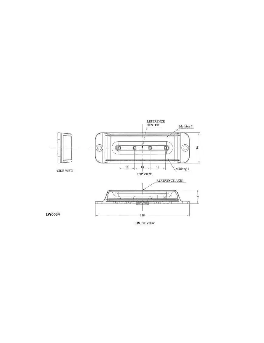 Lampa strobo 4 LED blue R10 R65