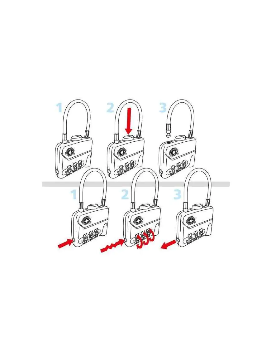 Kłódka z linką na bagaż Travellock Cable TSA - TravelSafe