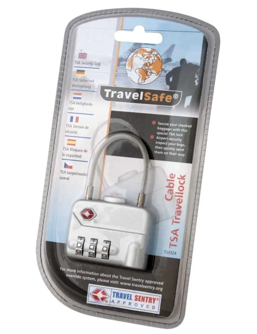 Kłódka z linką na bagaż Travellock Cable TSA - TravelSafe