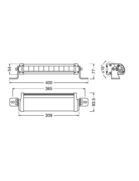 Panel LED OSRAM FX250 2700lm IP67 z homologacją ECE 40x9,4x7,7