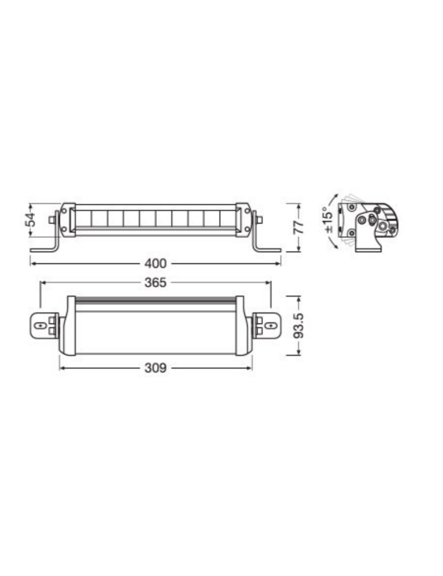 Panel LED OSRAM FX250 2700lm IP67 z homologacją ECE 40x9,4x7,7