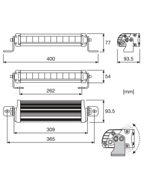 Panel LED OSRAM FX250 2700lm IP67 z homologacją ECE 40x9,4x7,7