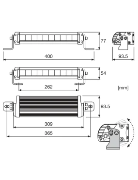 Panel LED OSRAM FX250 2700lm IP67 z homologacją ECE 40x9,4x7,7