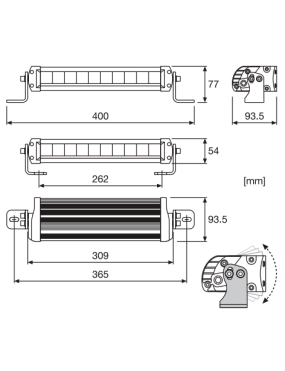 Panel LED OSRAM FX250 2700lm IP67 z homologacją ECE 40x9,4x7,7