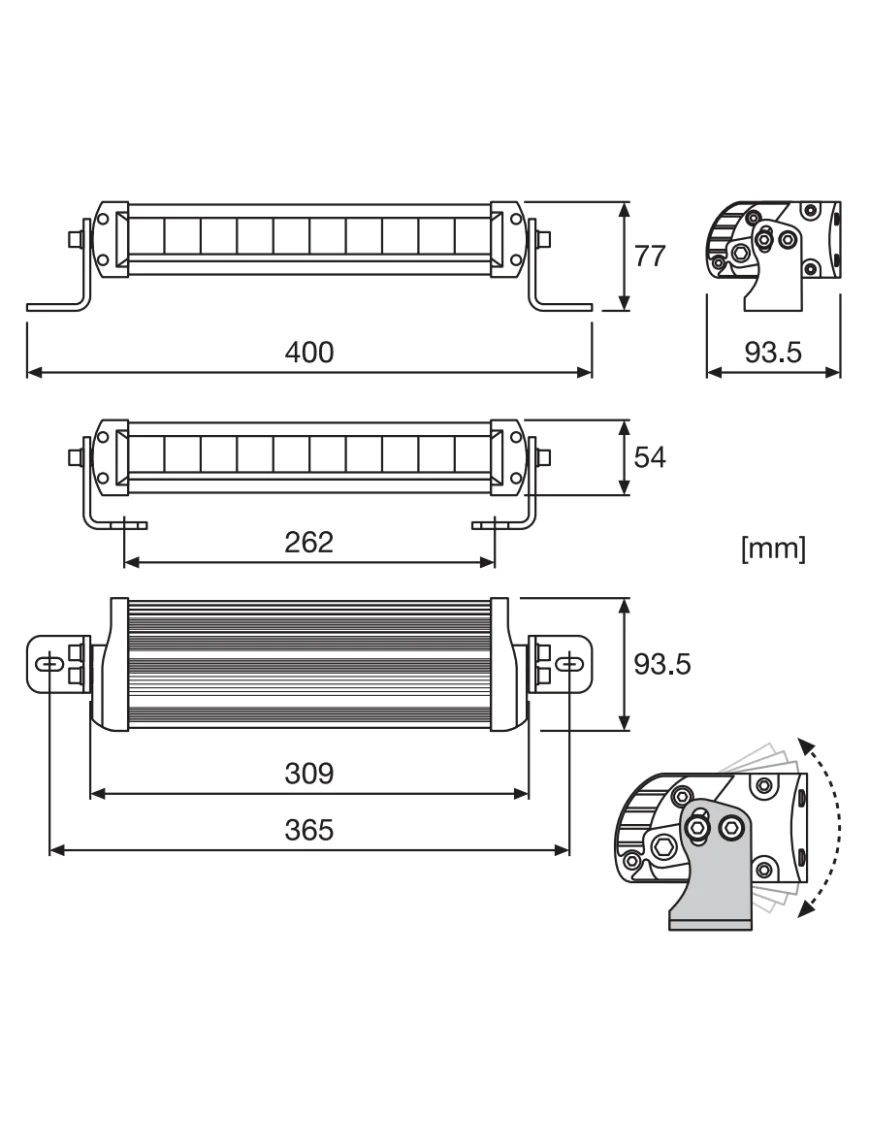 Lightbar FX250-SP Osram 30W 2700lm 9x40x7,7 z Homologacją ECE