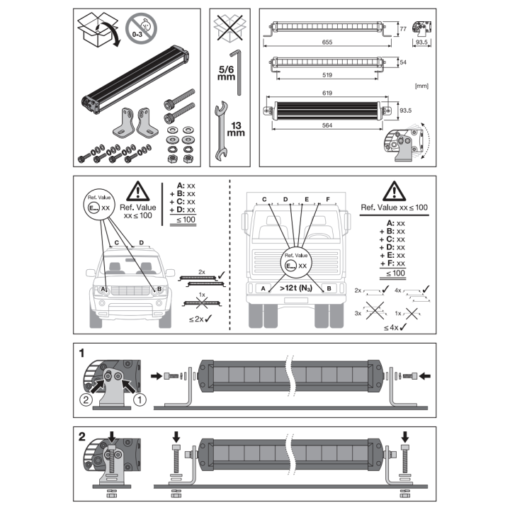 Lightbar FX500-SP Osram 35W 3500lm 9,4x65,5x7,7