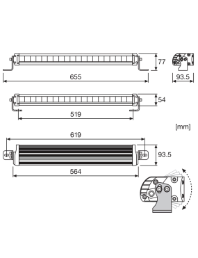 Lightbar FX500-SP Osram 35W 3500lm 9,4x65,5x7,7