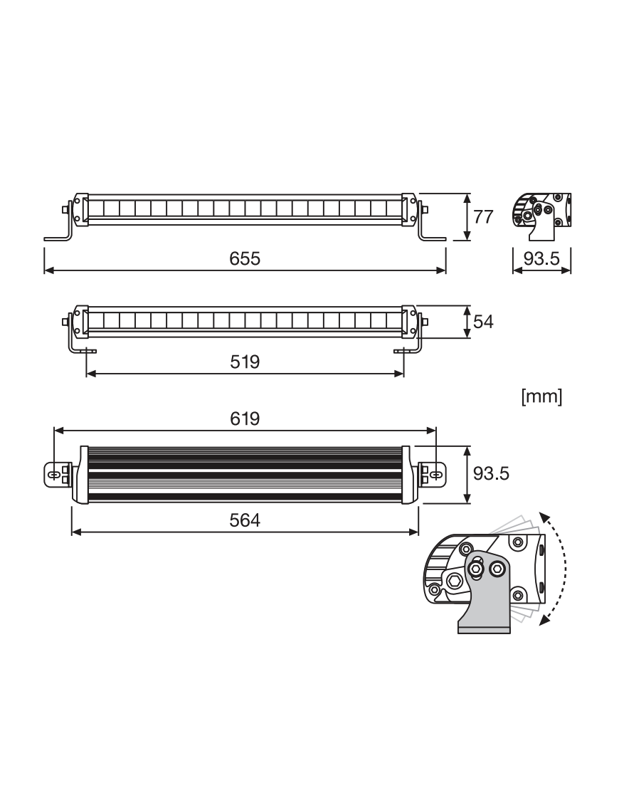 Lightbar FX500-SP Osram 35W 3500lm 9,4x65,5x7,7