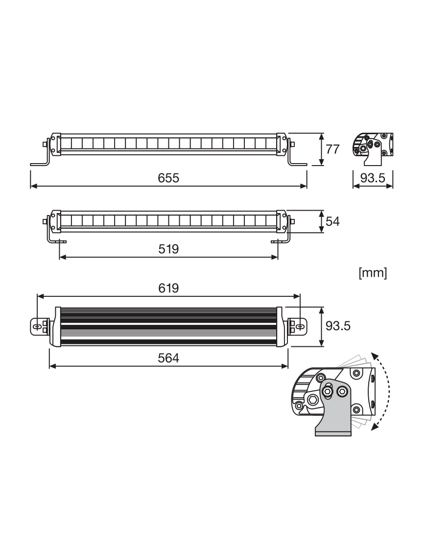 Lightbar FX500-SP Osram 35W 3500lm 9,4x65,5x7,7