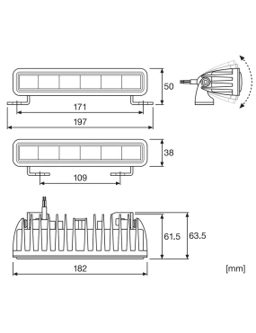 Lightbar SX180-SP 35W 3500lm 9,4x65,5x7,7