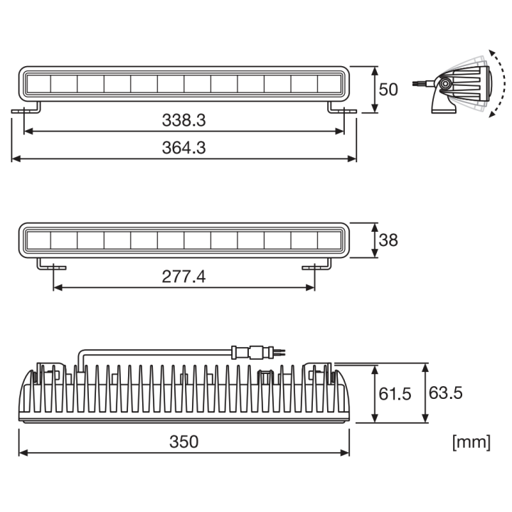 Lightbar SX300-SP Osram 30W 2600lm 6,2x35x3,8