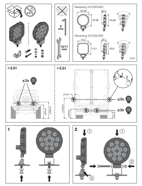 VX120R-WD LED Light 1100lm 15W 