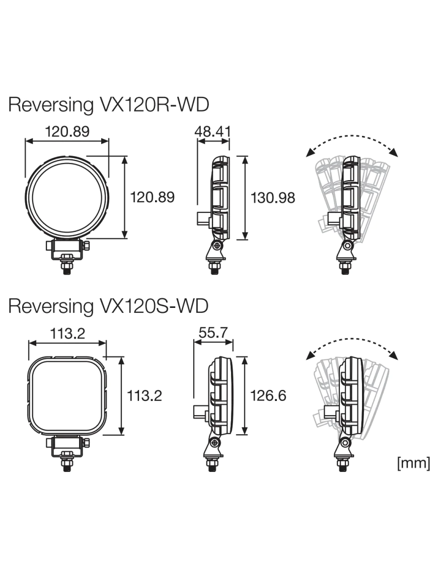 VX120R-WD LED Light 1100lm 15W 