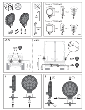 VX120S-WD LED Light 1100lm 15W 11,3x5,5