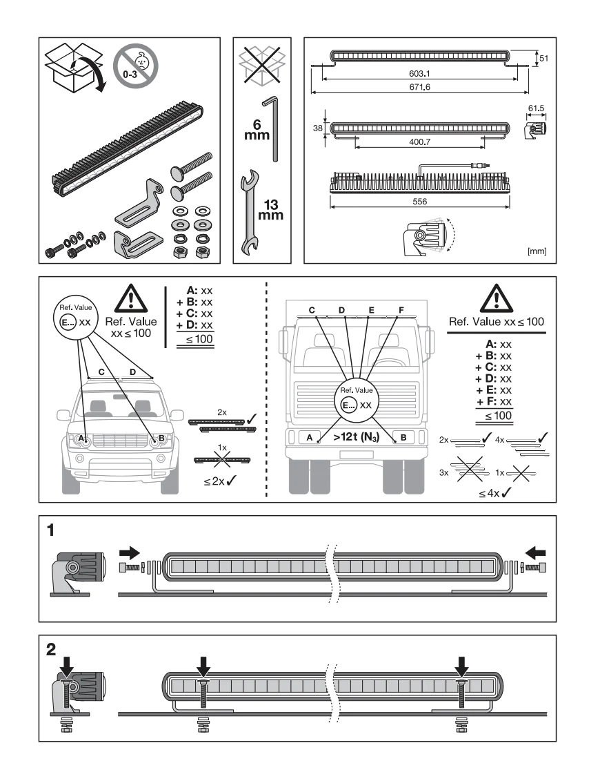 LEDriving® LIGHTBAR SX500-CB 55,6x6,1x3,8 44W