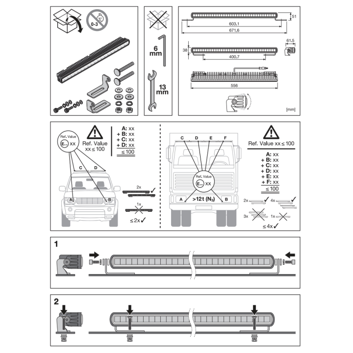 LEDriving® LIGHTBAR SX500-CB 55,6x6,1x3,8 44W