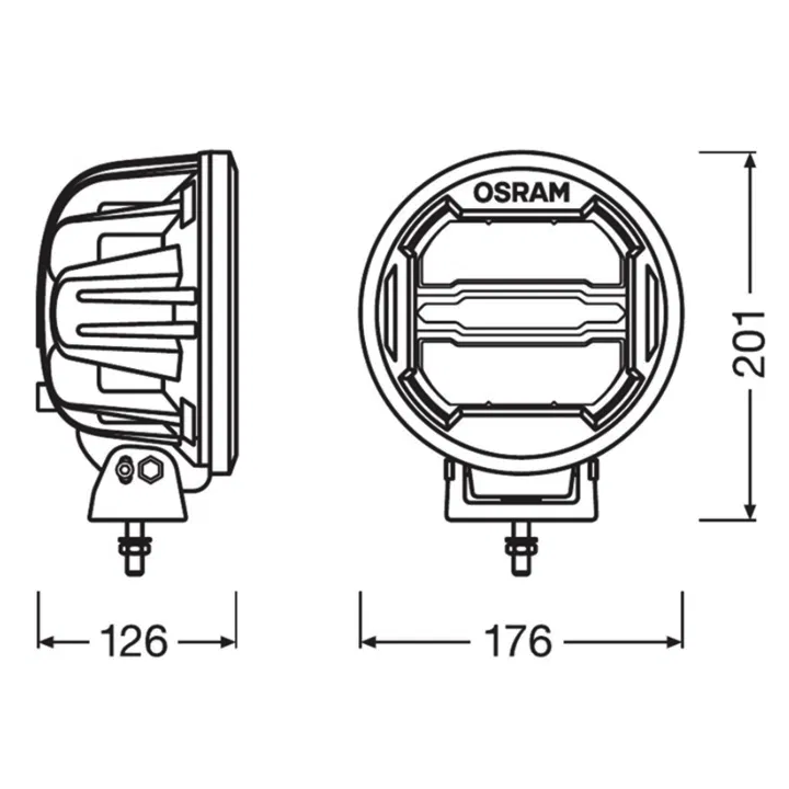 LEDriving® ROUND MX180-CB 7" 17,6x12,6x20,1 39W