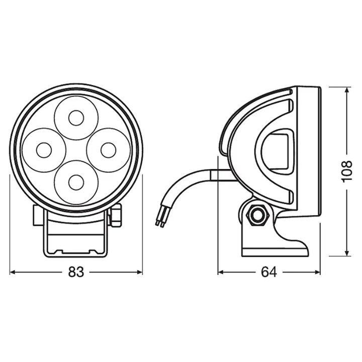 LEDriving® ROUND VX80-WD 6,5x10,8x8,3 22W