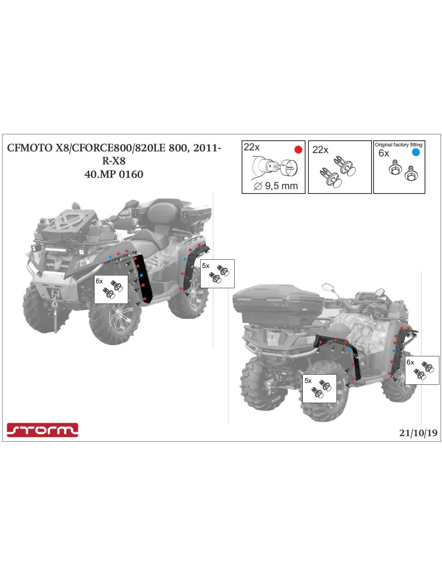 poszerzenie nadkoli CFMoto X8 CFORCE800 820LE 2011-