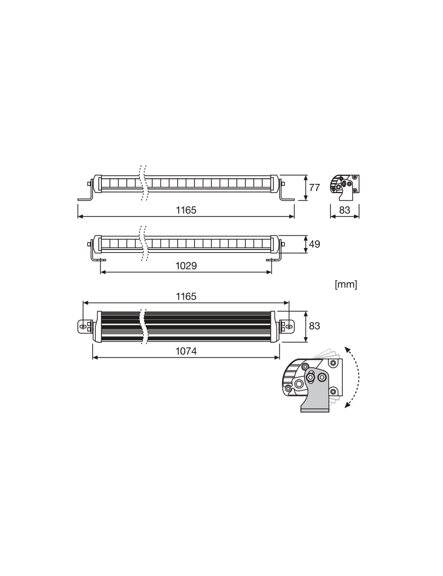 LEDriving® LIGHTBAR FX1000-CB SM 107,4x8,2x4,9 140W