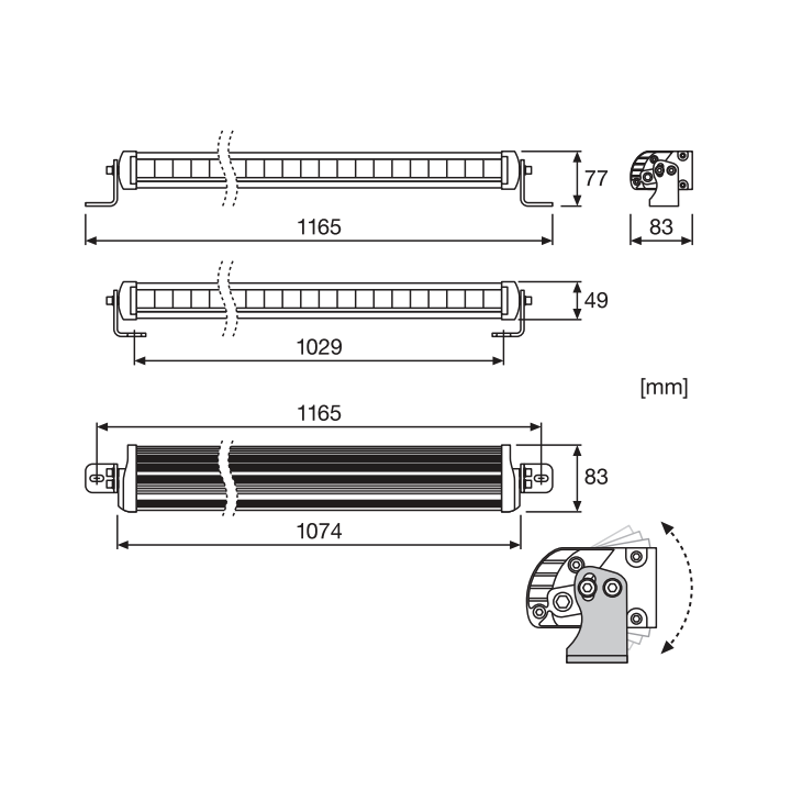 LEDriving® LIGHTBAR FX1000-CB SM 107,4x8,2x4,9 140W