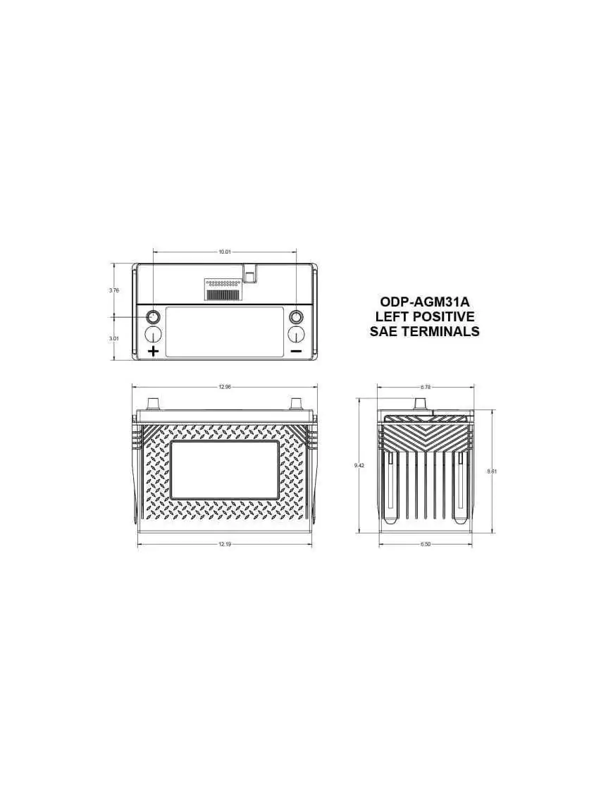 Akumulator ODYSSEY Performance Series Battery 31-925T ODP-AGM31A 33x17x24