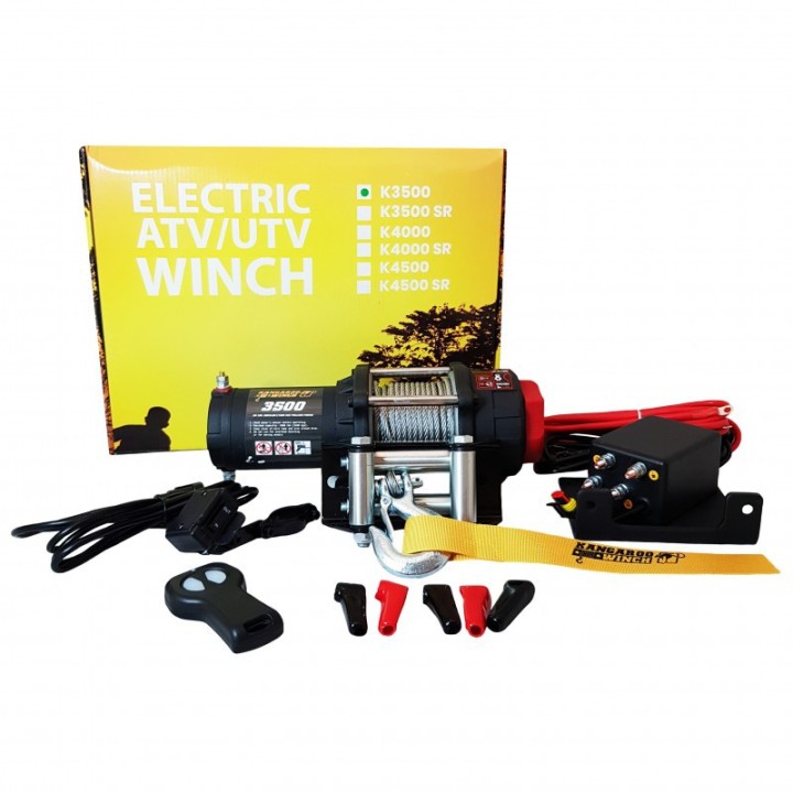 Wyciągarka 1587kg Kangaroowinch K3500 Powerwinch 12V ze sterowaniem bezprzewodowym 