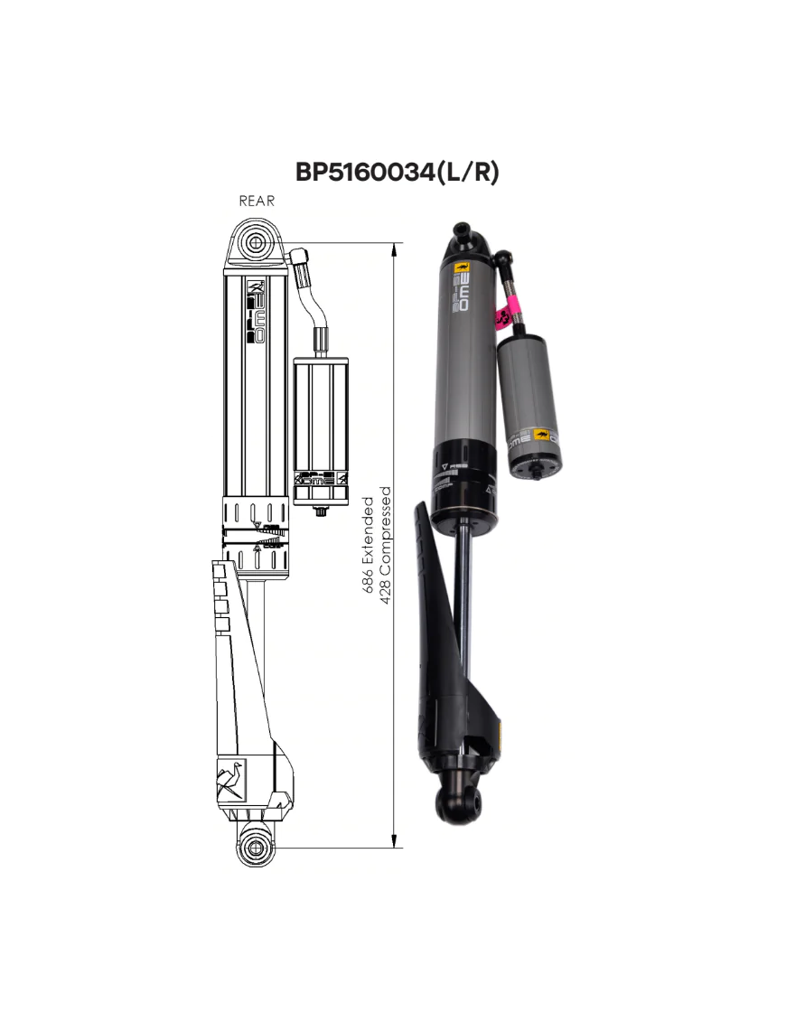 PRAWY TYLNY AMORTYZATOR OME BP-51 - JEEP WRANGLER JL