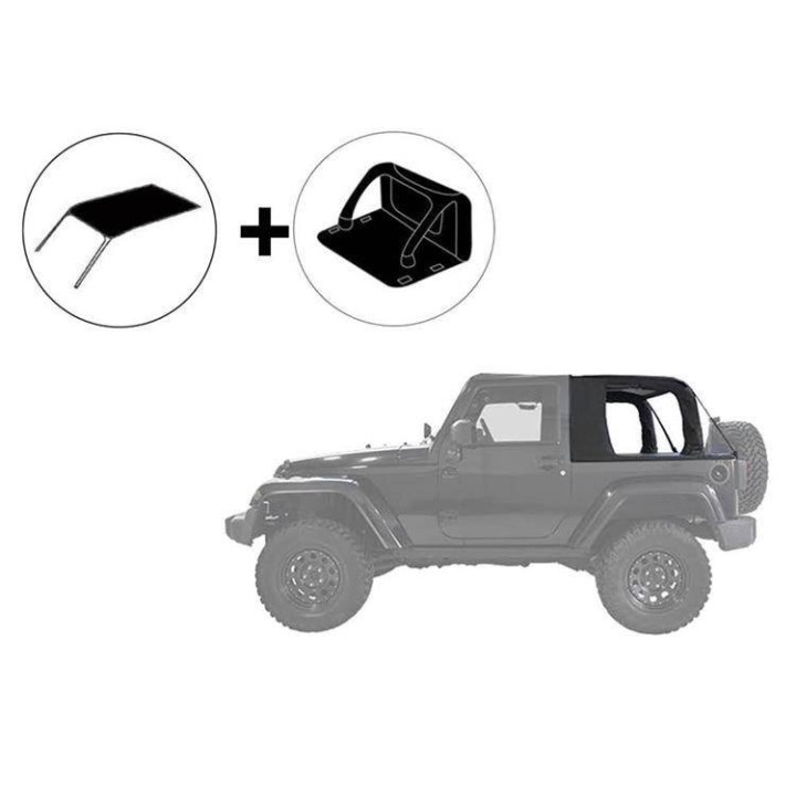 Dach miękki bezstelażowy typu Cargo ze ścianką WRangler JL