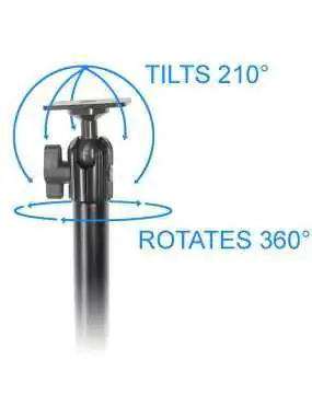 Brodit aluminiowe podwójne ramię montażowe 132 mm o dużej wytrzymałości z regulacją 360° oraz kwadratową podstawą