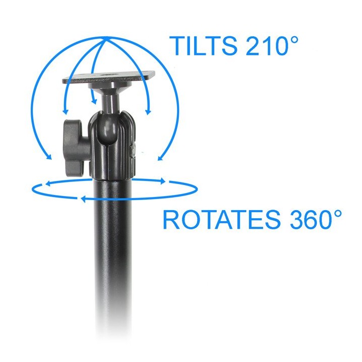Brodit aluminiowe podwójne ramię montażowe 132 mm o dużej wytrzymałości z regulacją 360° oraz kwadratową podstawą