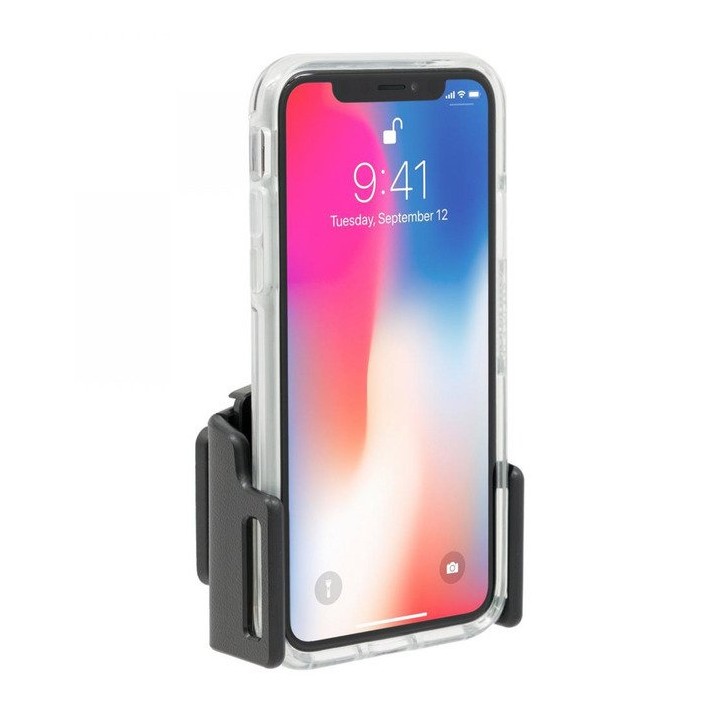 Uchwyt uniwersalny regulowany do telefonu bez futerału oraz w futerale lub etui o wymiarach: 62-77 mm (szer.), 2-10 mm (grubość)