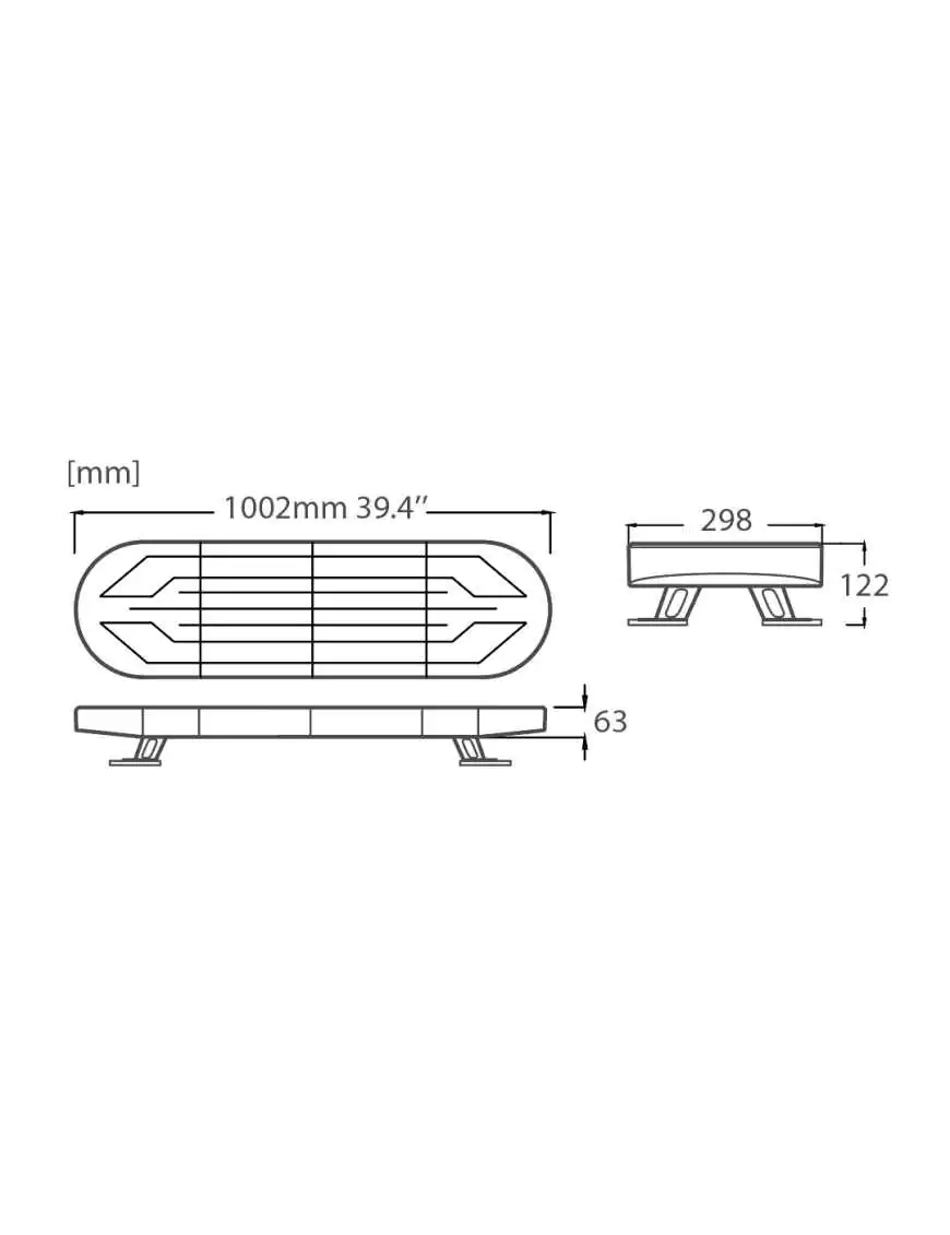 Belka ostrzegawcza LED 1002x286 R10 R65 TA2 