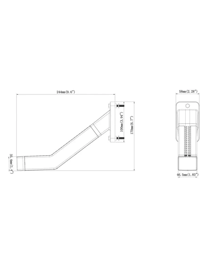 Lampa robocza LED narożna Prawa