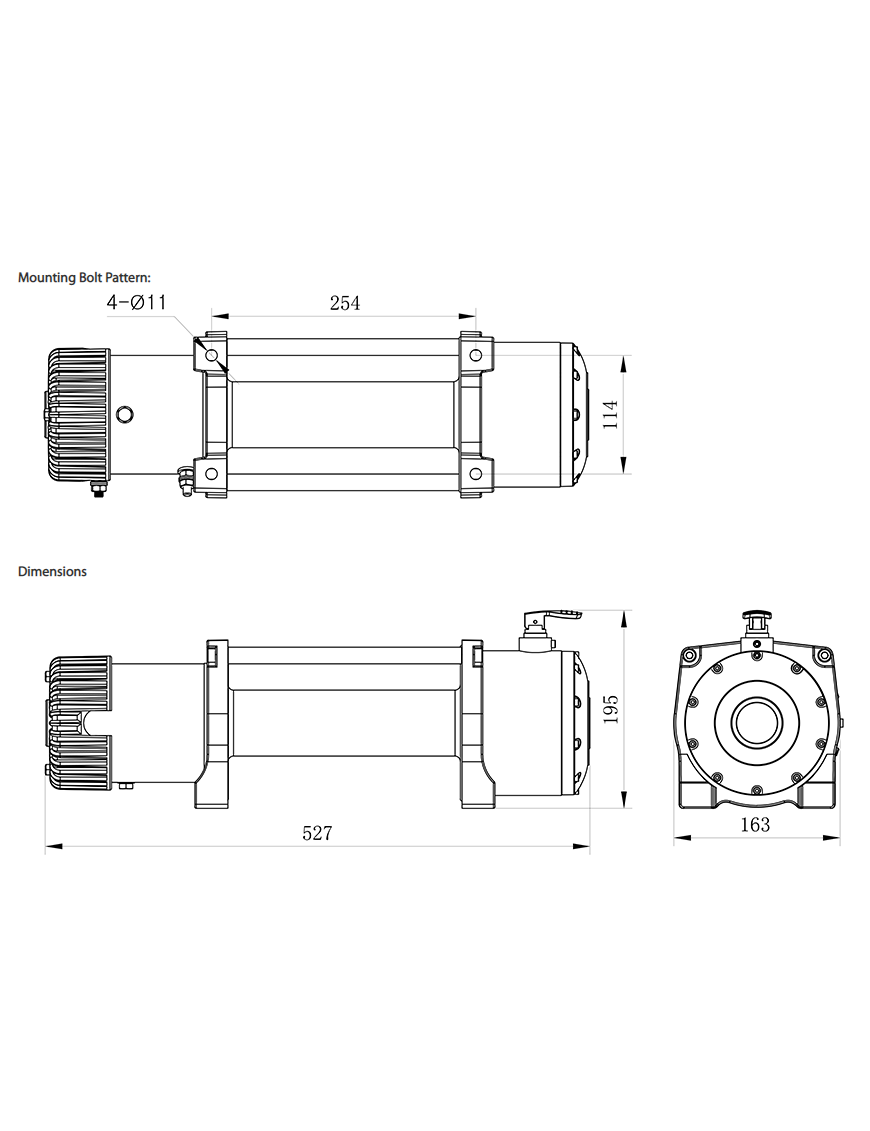 Wyciągarka XTR 12000 5443kg 12V