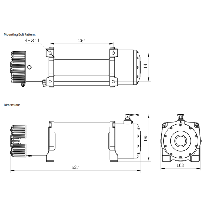 Wyciągarka XTR 12000 5443kg 12V