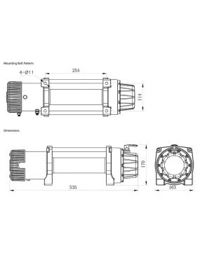 Wyciągarka XTR 12000 lbs SPEED [5443 kg] 12V STANDARD