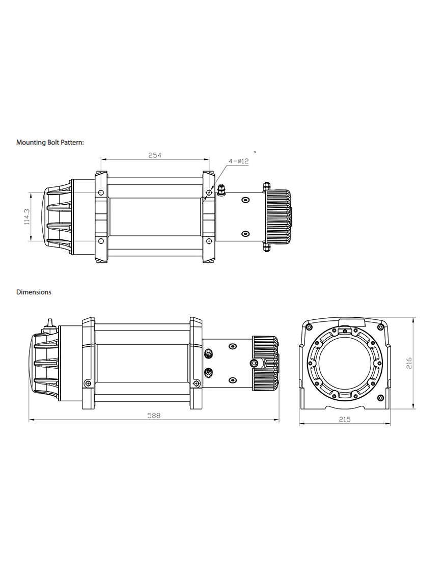 Wyciągarka XTR 17000 lbs [7718 kg] 12V