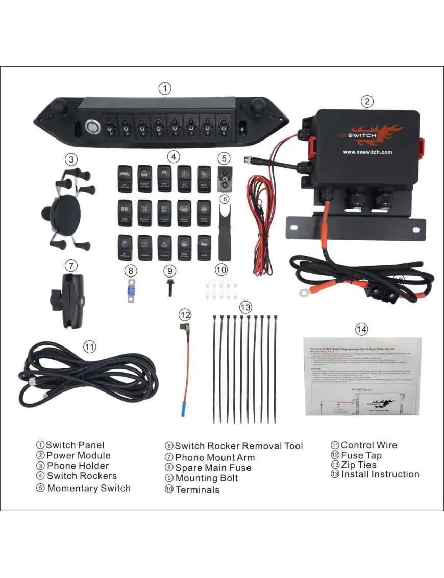 wodoodporny panel Wrangler JL JT od 2018 z uchwytem na telefon