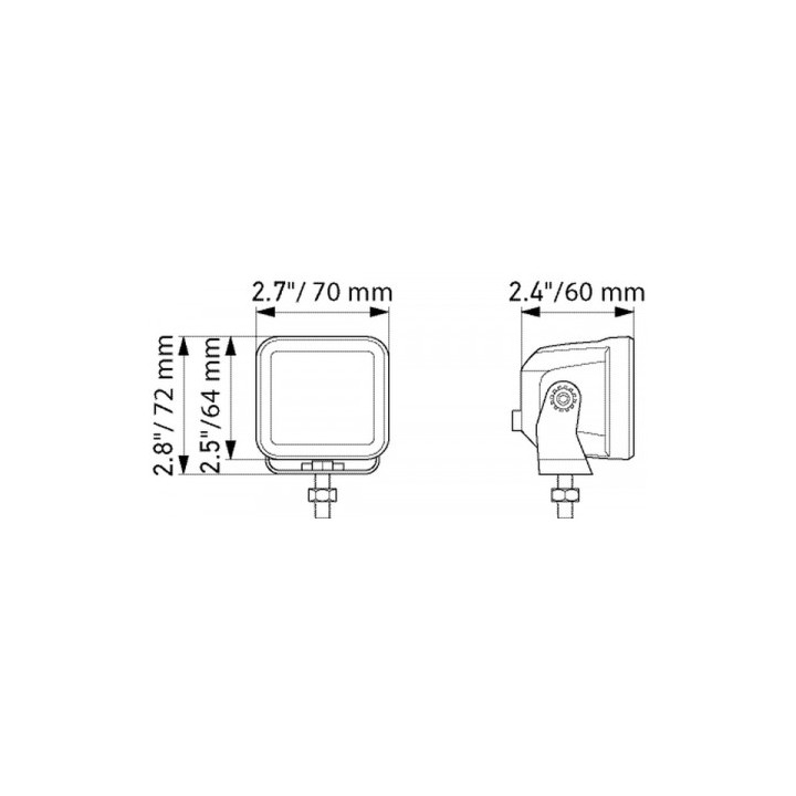 Hella 1FA 358 176-801 LED Cube KIT 2.7" Flood