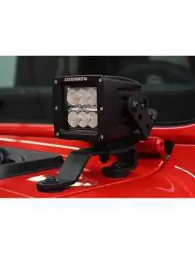 Uchwyty Montażowe Kwadratowej Lampy LED 3x3" pod Szybą Go Rhino - Jeep Wrangler JL