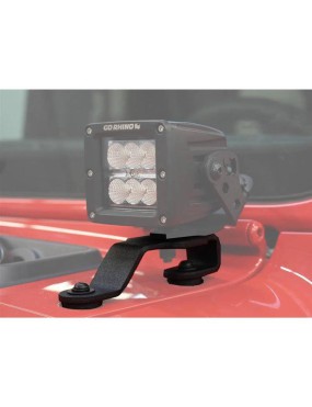 Uchwyty Montażowe Kwadratowej Lampy LED 3x3" pod Szybą Go Rhino - Jeep Wrangler JL