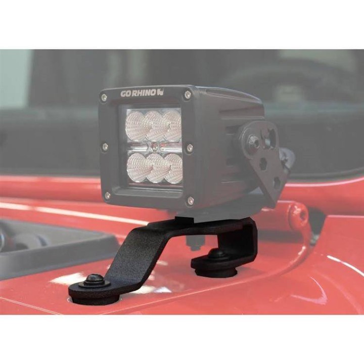 Uchwyty Montażowe Kwadratowej Lampy LED 3x3" pod Szybą Go Rhino - Jeep Wrangler JL