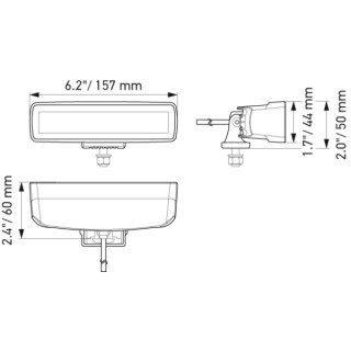 Lampa LED Hella Black Magic 6,2" Spot 1FB 358 176-211