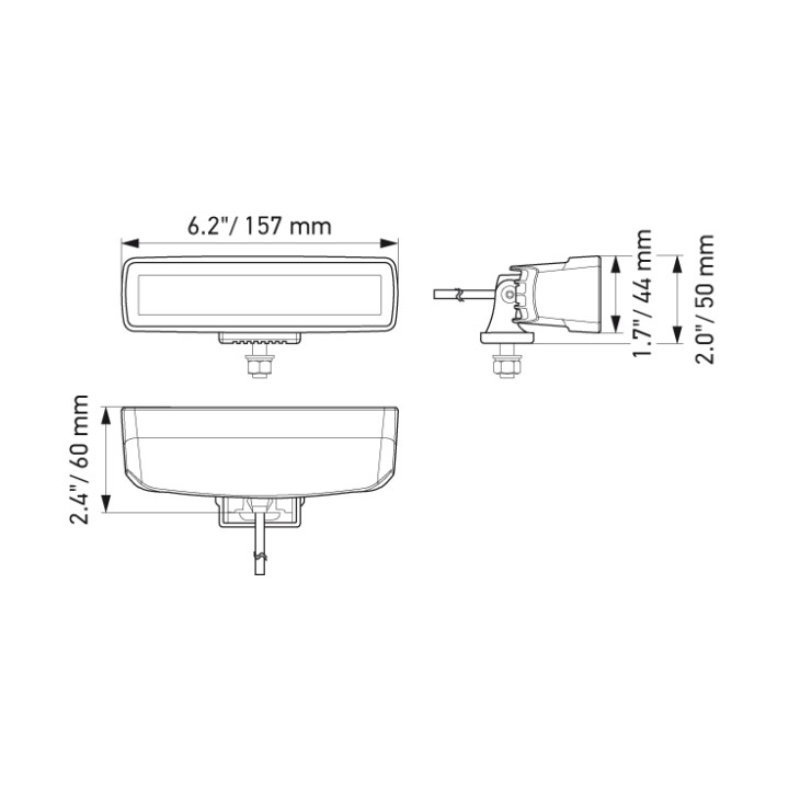 Lampa LED Hella Black Magic 6,2" Spot 1FB 358 176-211