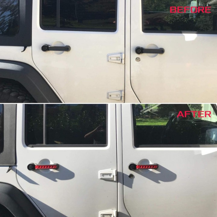 Nakładki klamek Jeep Wrangler - czerwone
