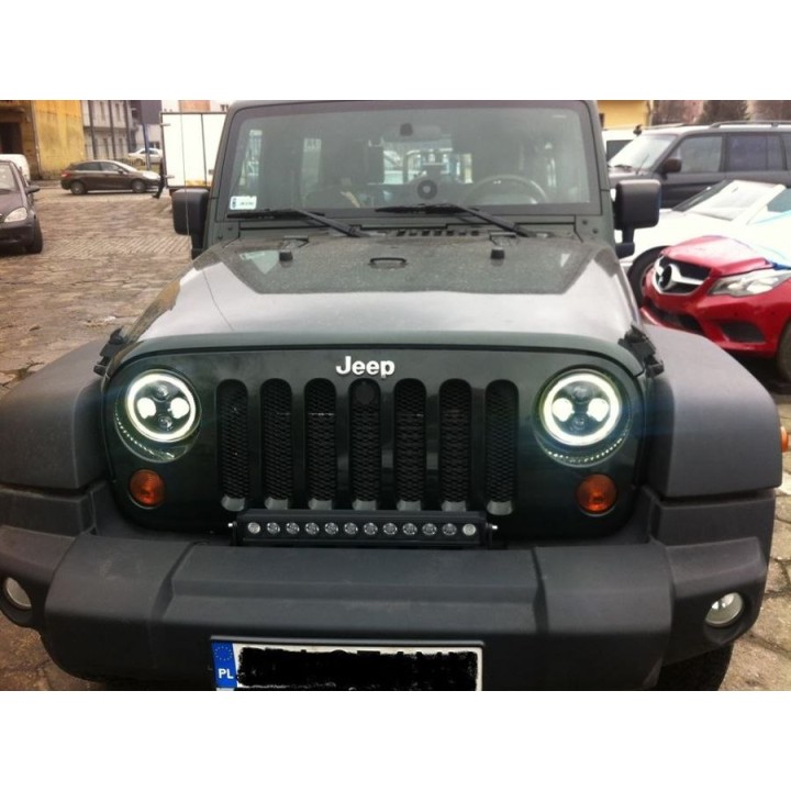 Reflektory LED Jeep Wrangler JK - HOMOLOGACJA E8